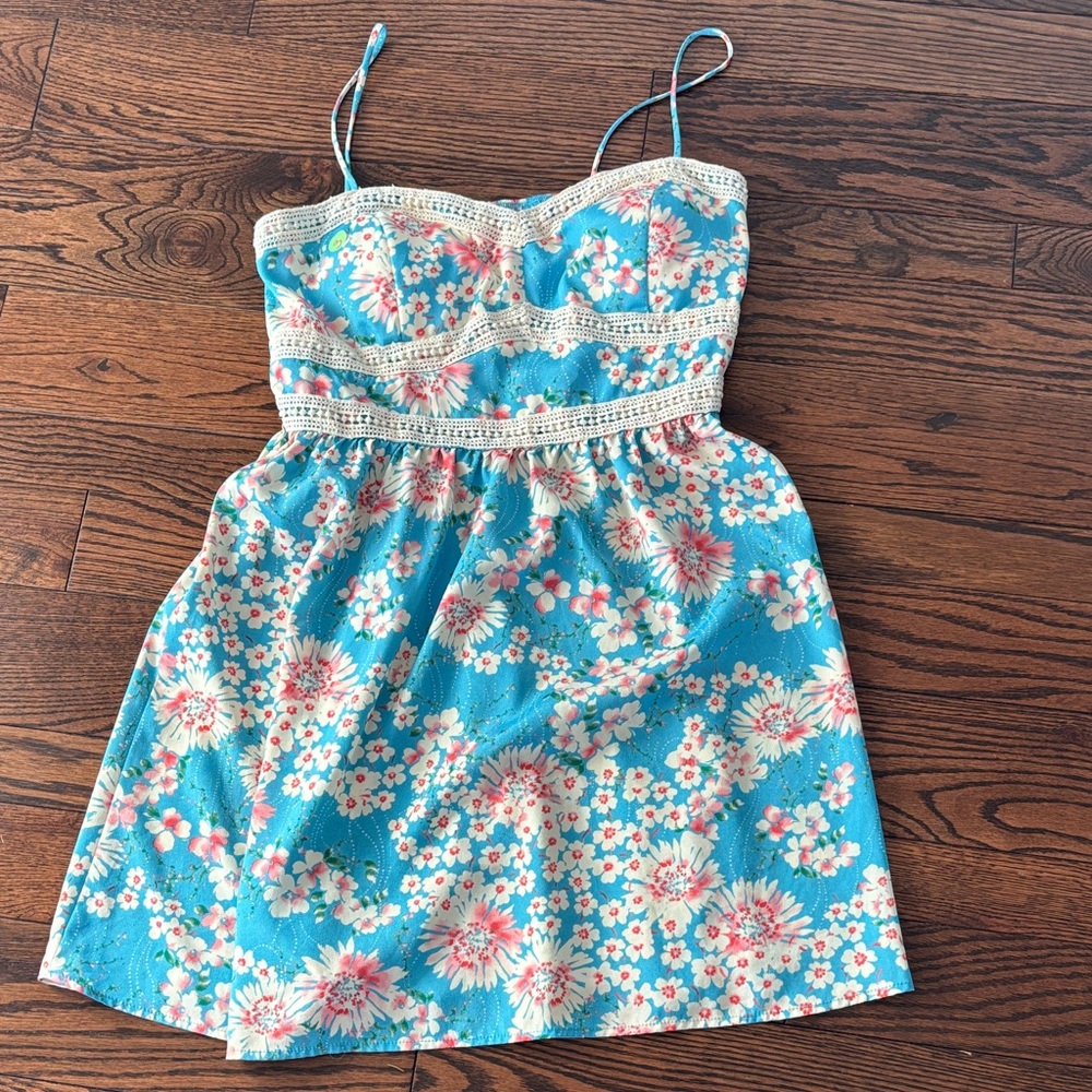 Floral Blue Juniors  Dress